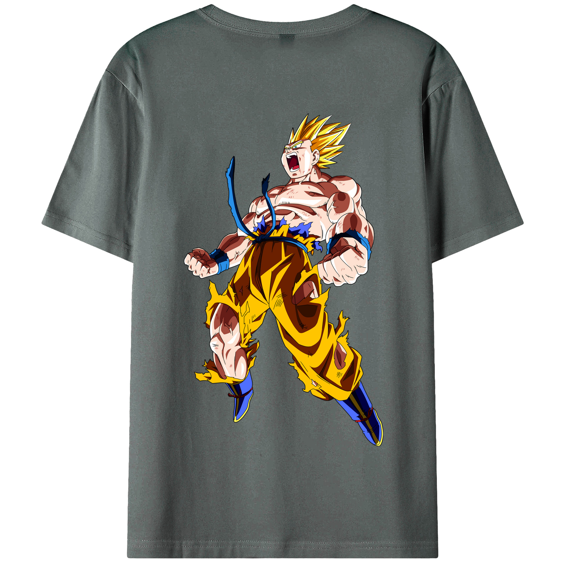 （画像用） ドラゴンボール 孫悟空（そん ごくう）Son Goku カカロット DRAGON BALL Kakarotto 綿100％半袖Tシャツ（背面プリント）